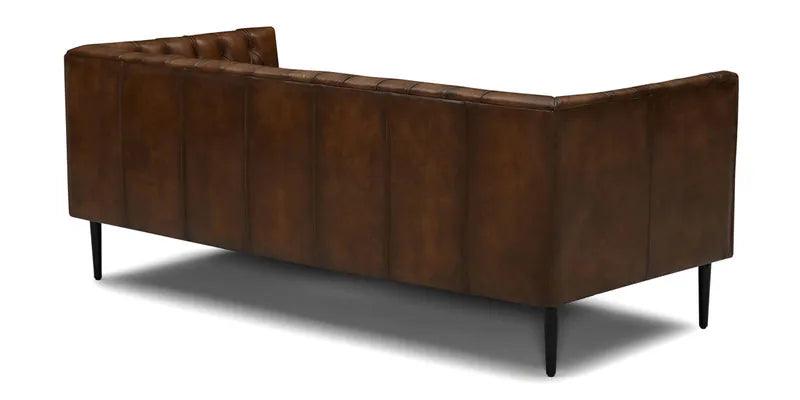 Leatherette 3 Seater Sofa In Brown Colour - Ouch Cart 