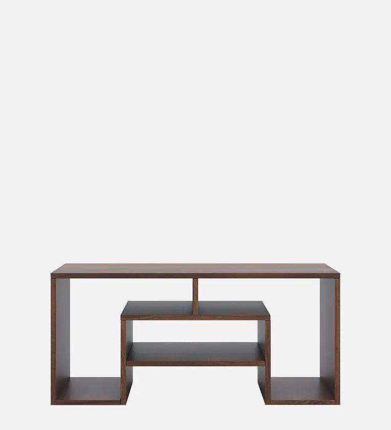 Wood Top Coffee Table In Dark Acacia Finish - Ouch Cart 