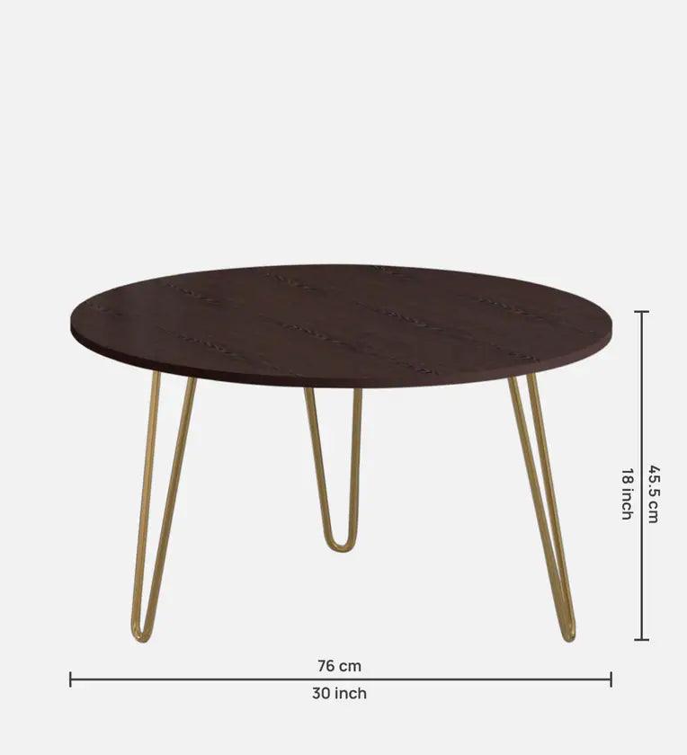 Metal Coffee Table in Gold & Wenge Finish - Ouch Cart 