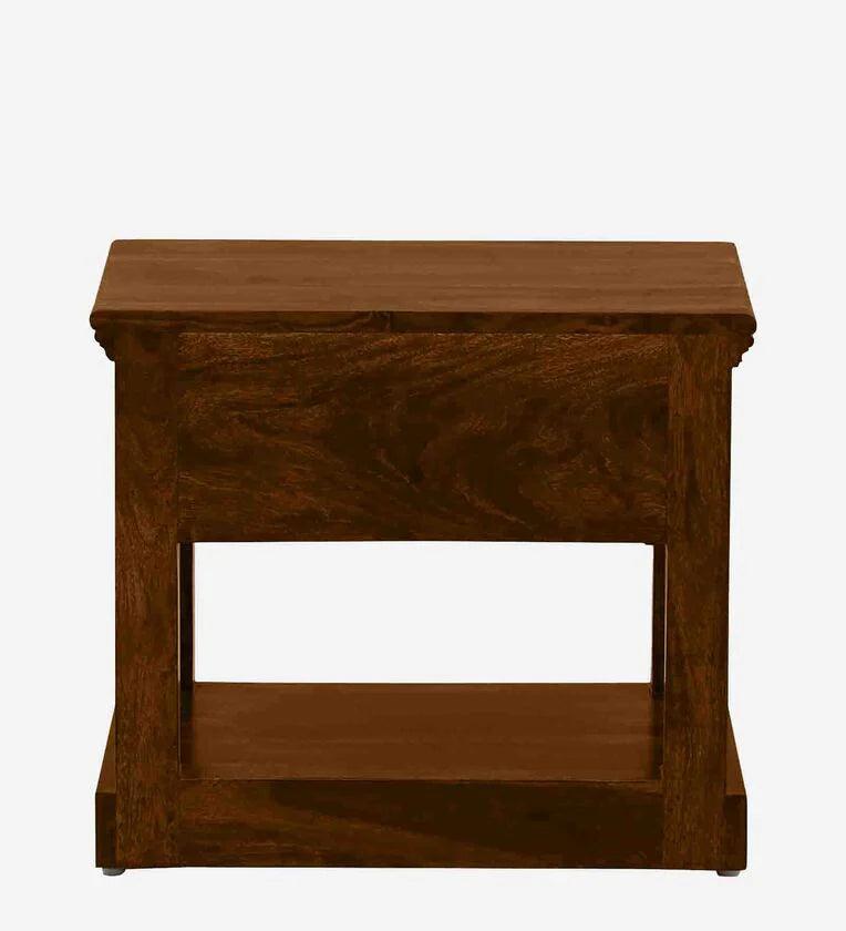 Sheesham Wood Bedside Table In Scratch Resistant Provincial Teak Finish - Ouch Cart 