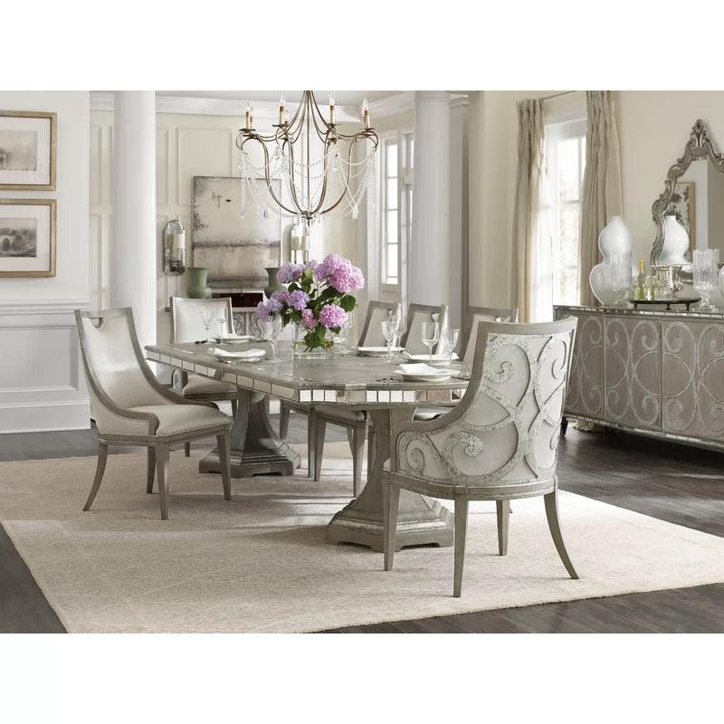 7 - Piece Extendable Double Pedestal Dining Set - Ouch Cart 