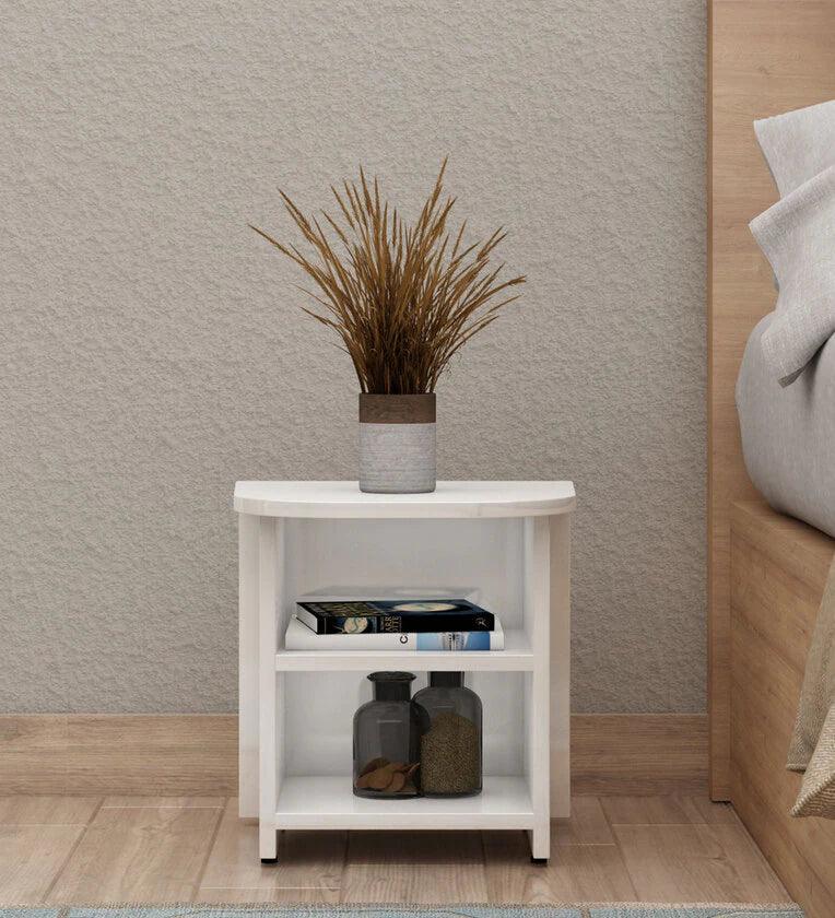 Bedside Table in Frosty White Colour - Ouch Cart 