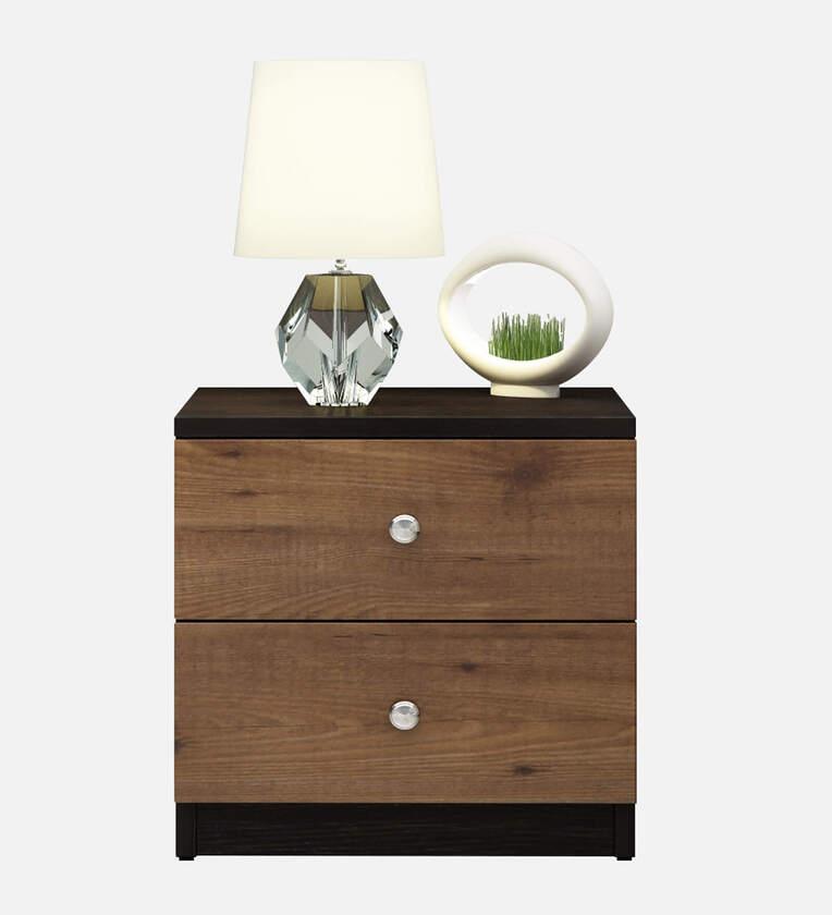 Engineered wood Bed Side Table In Knotty Wood & Wenge Finish - Ouch Cart 