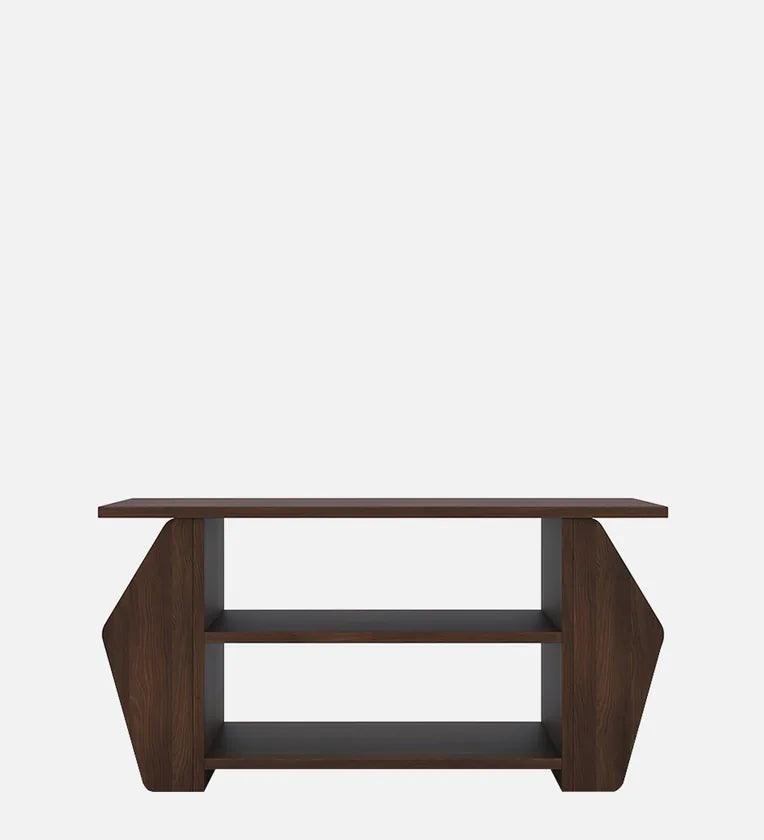 Wood Top Coffee Table In Dark Acacia Finish - Ouch Cart 