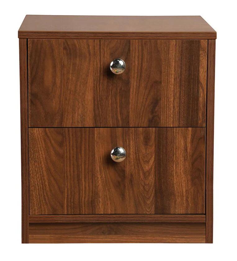 Double Drawer Bedside Chest in Matte Finish - Ouch Cart 