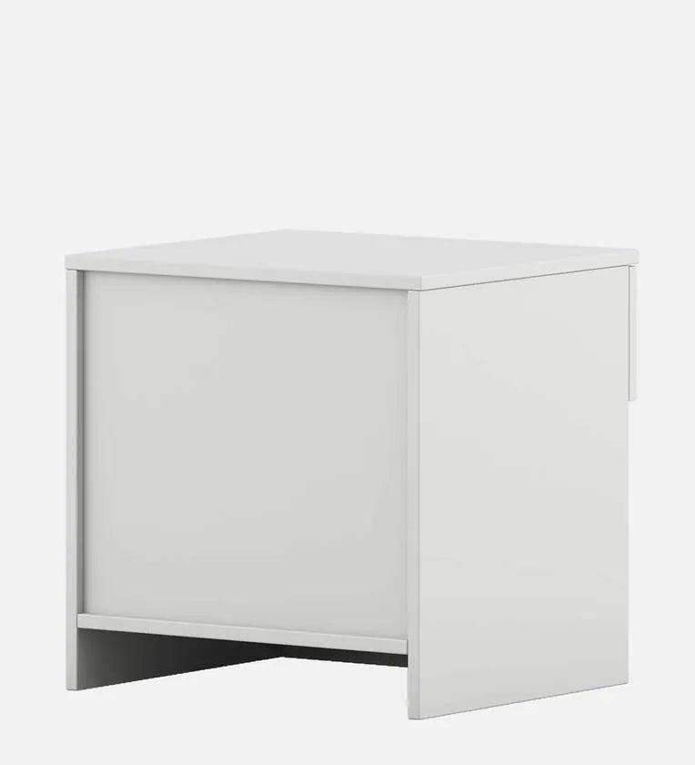 Bedside Table in Frosty White Finish with Drawer - Ouch Cart 