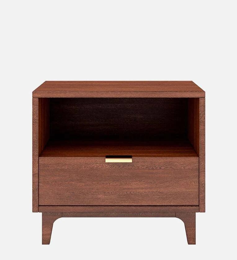 Olivia Bedside Table in Brown Finish with Drawer - Ouch Cart 