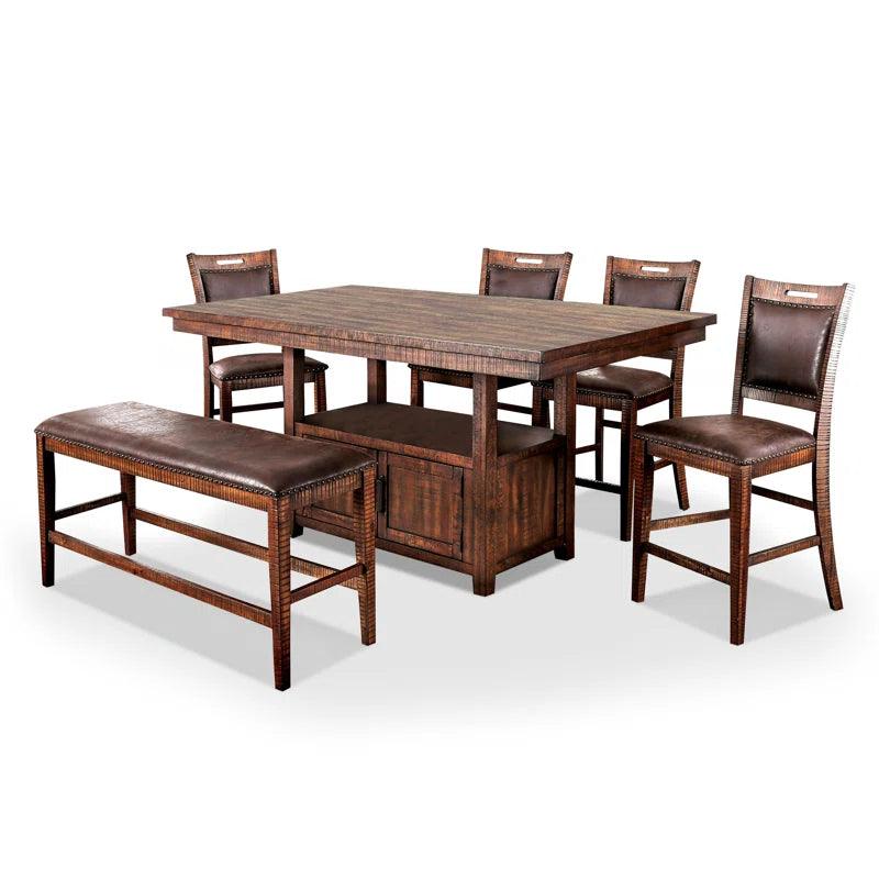 6-Piece Counter Height Dining Table Set - Ouch Cart 