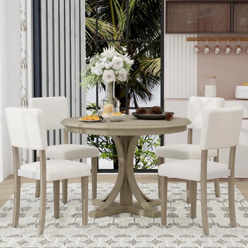 5 - Piece Pedestal Dining Set - Ouch Cart 