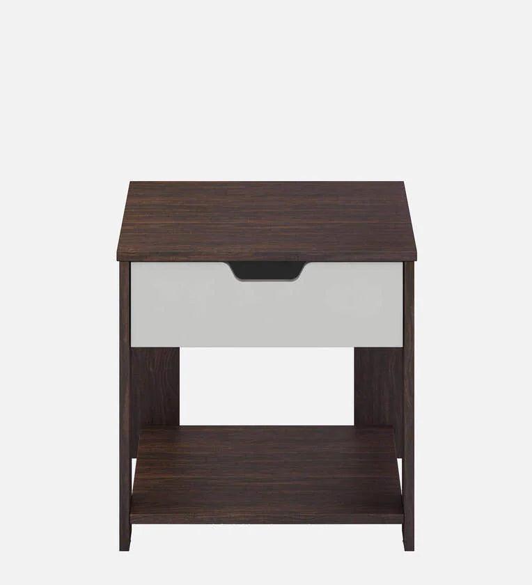 Bed Side Table with Drawer in Choco Walnut Finish - Ouch Cart 