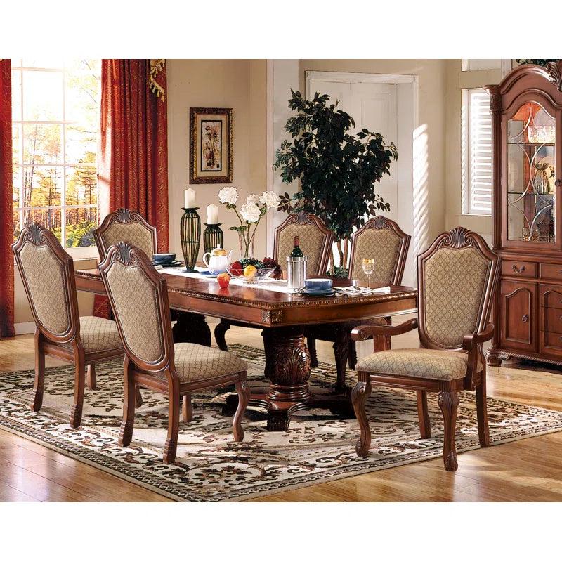 7 - Piece Extendable Double Pedestal Dining Set - Ouch Cart 