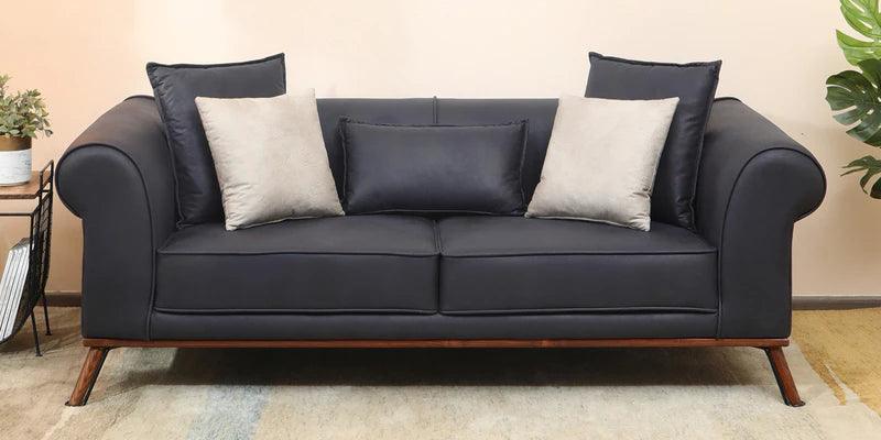 2 Seater Leather Sofa In Dark Blue Colour - Ouch Cart 