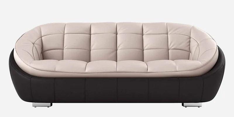 Leatherette 3 Seater Sofa in Black & Beige Colour - Ouch Cart 