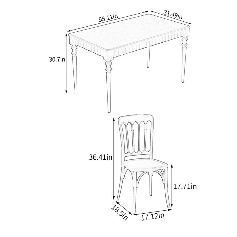 Solid Wood Dining Set - Ouch Cart 