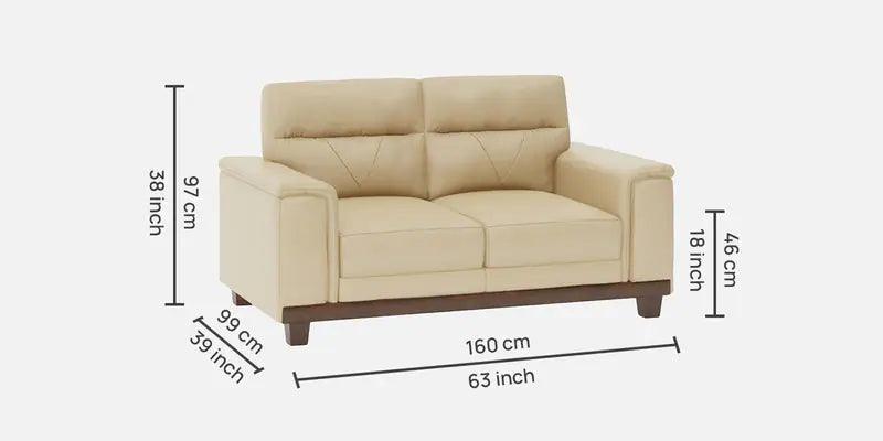 Leather 2 Seater Sofa in Beige Colour - Ouch Cart 