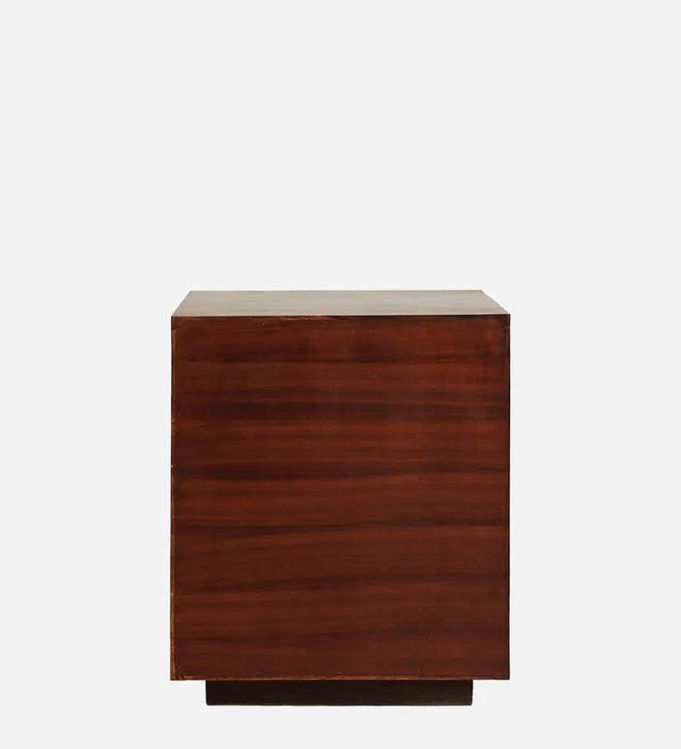 Solid Wood Bedside Table With Drawers in Walnut Finish - Ouch Cart 