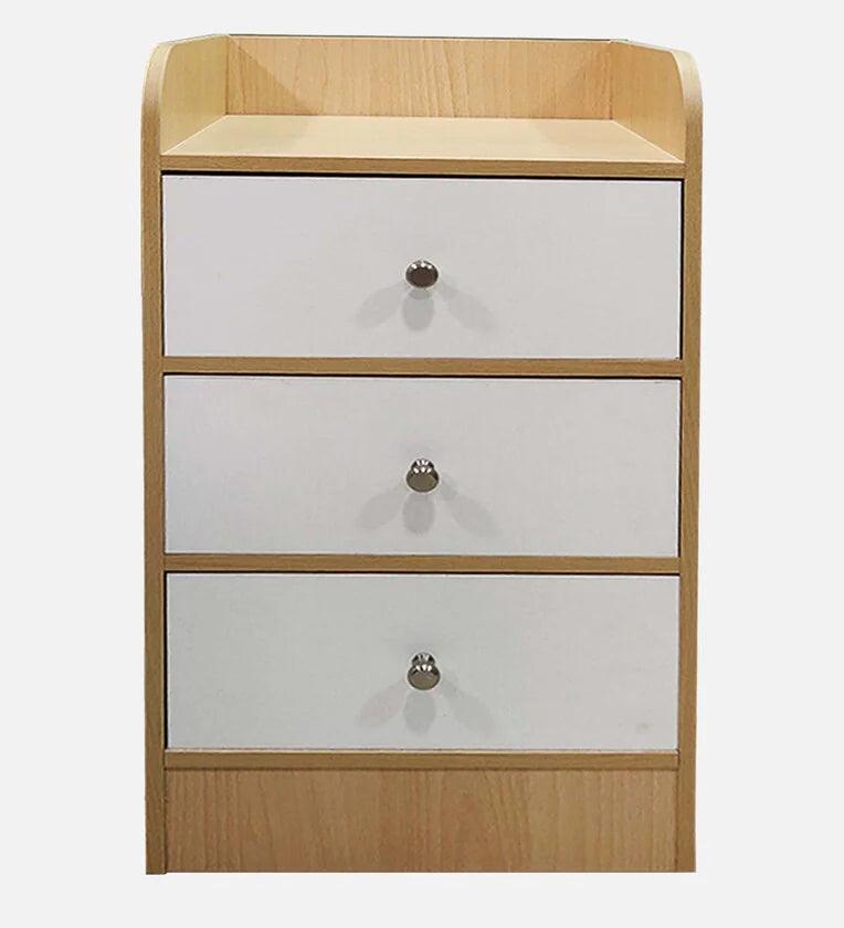 Bedside Table In Intel Beige Finish with drawers - Ouch Cart 