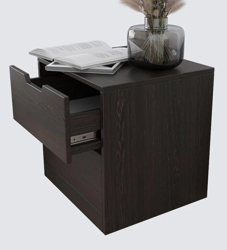 Bedside Table in Brown Flowery Wenge Finish - Ouch Cart 