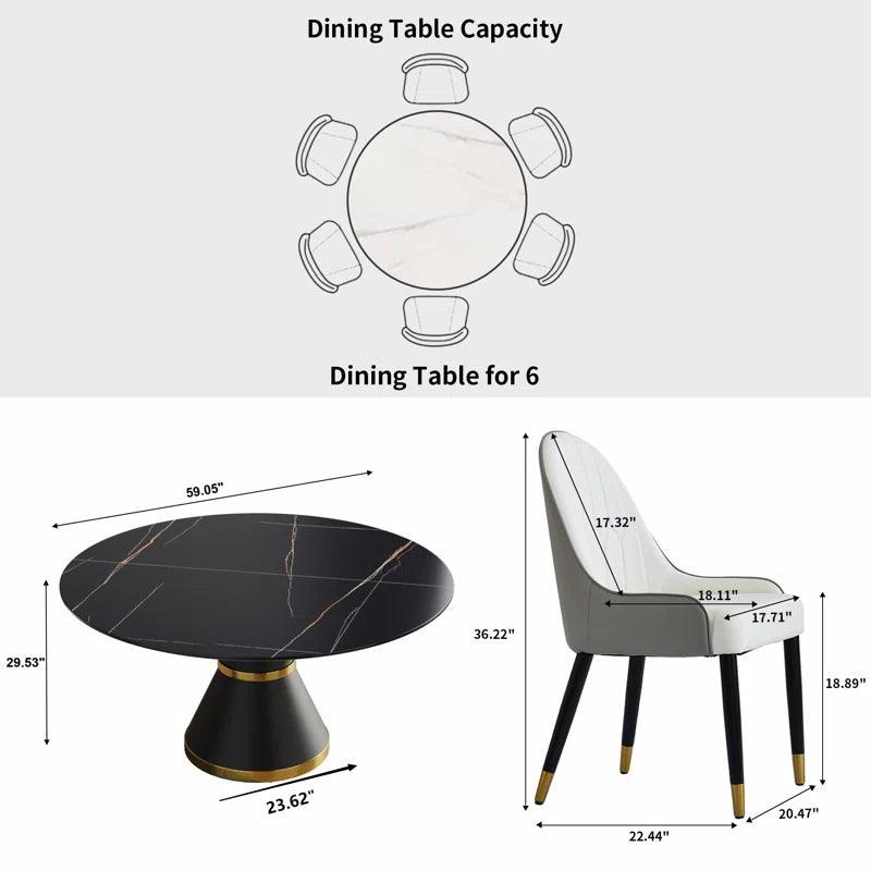 7 - Piece Pedestal Dining Set - Ouch Cart 