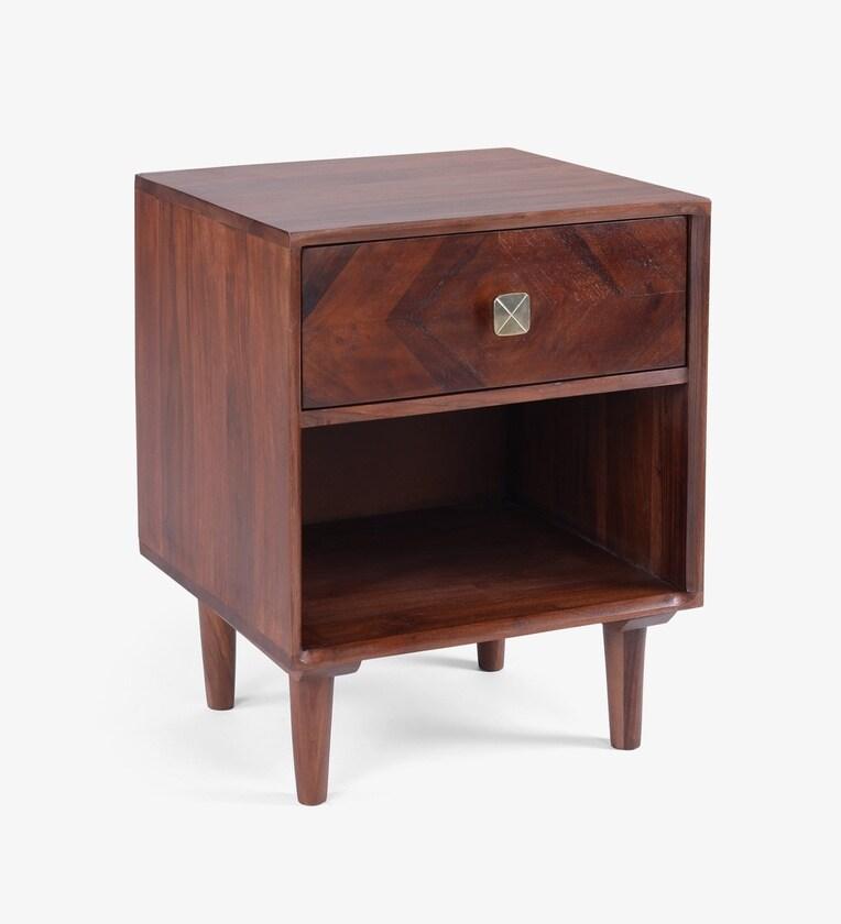 Sheesham Wood Bedside Table In Brown Finish - Ouch Cart 