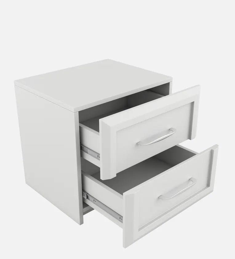 Arctic Bedside Table in High Gloss White Finish - Ouch Cart 