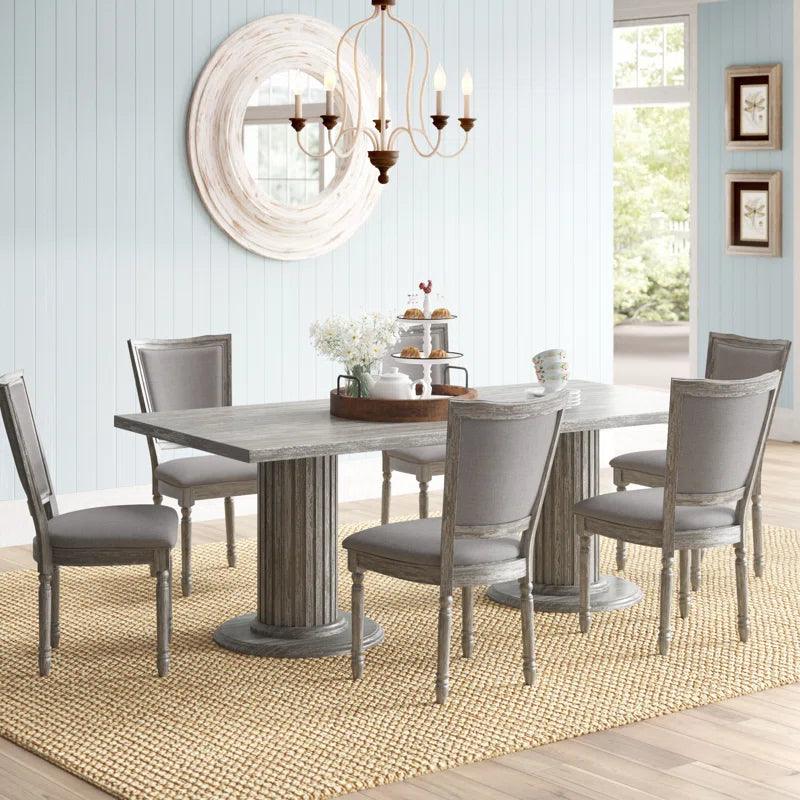 Drive 7 - Piece Solid Wood Pedestal Dining Set - Ouch Cart 