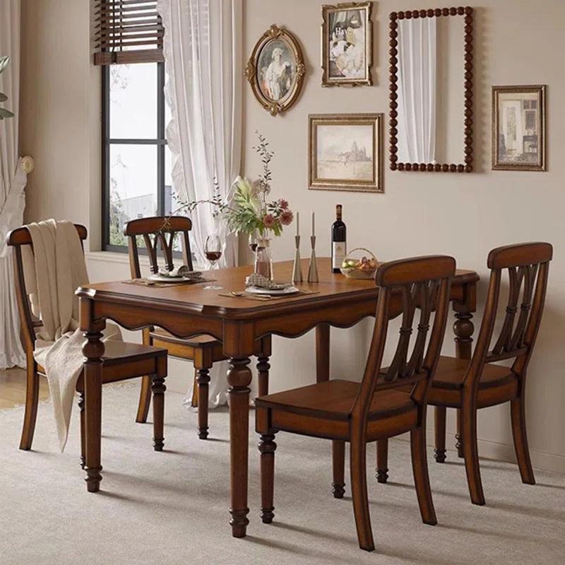 Rectangular Dining Table Set Solid Wood Dining Set - Ouch Cart 