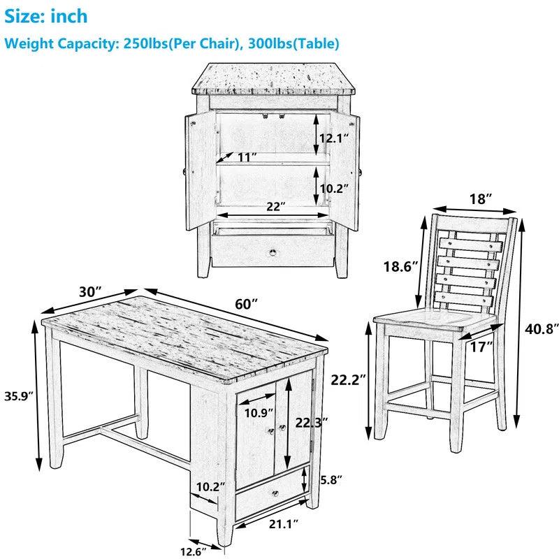 5 - Piece Trestle Dining Set - Ouch Cart 