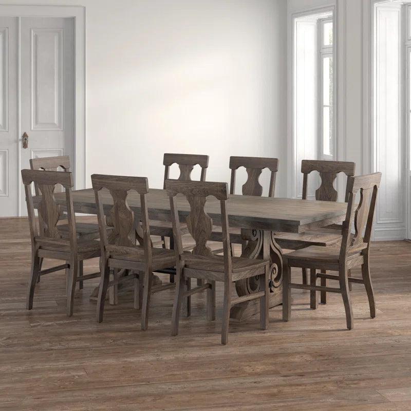 9 - Piece Extendable Trestle Dining Set - Ouch Cart 