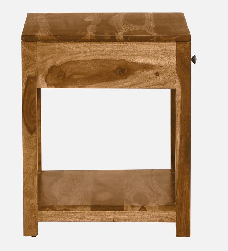 Sheesham Wood Bedside Table In Rustic Teak Finish - Ouch Cart 