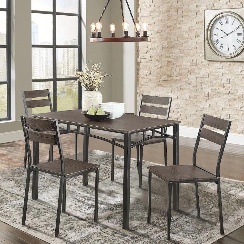 Metal 5-Piece Dining Table Set - Ouch Cart 