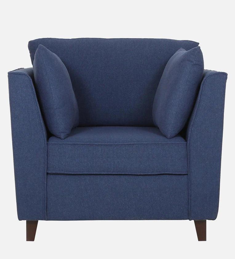 Fabric 1 Seater Sofa In Navy Blue Colour - Ouch Cart 