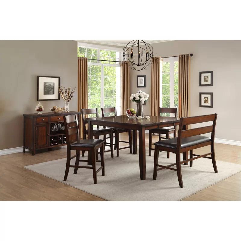 6 - Piece Extendable Solid Wood Top Dining Set - Ouch Cart 