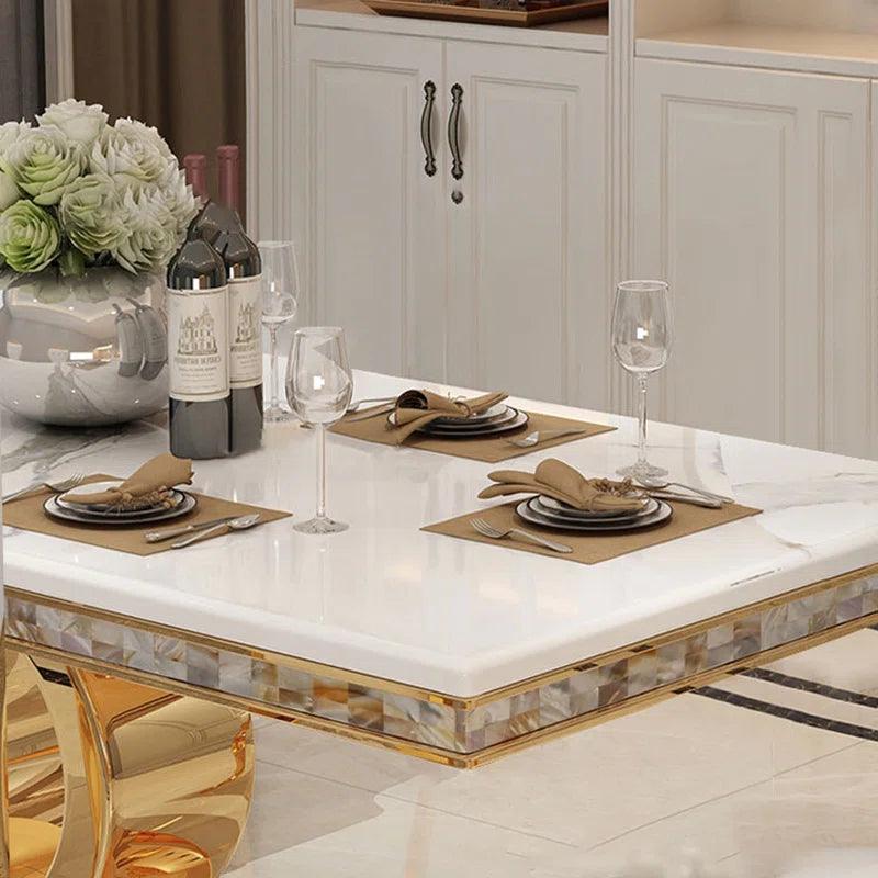 Marble Top Pedestal Dining Set - Ouch Cart 
