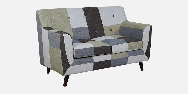 Fabric 2 Seater Sofa In Yellow Blocks - Ouch Cart 