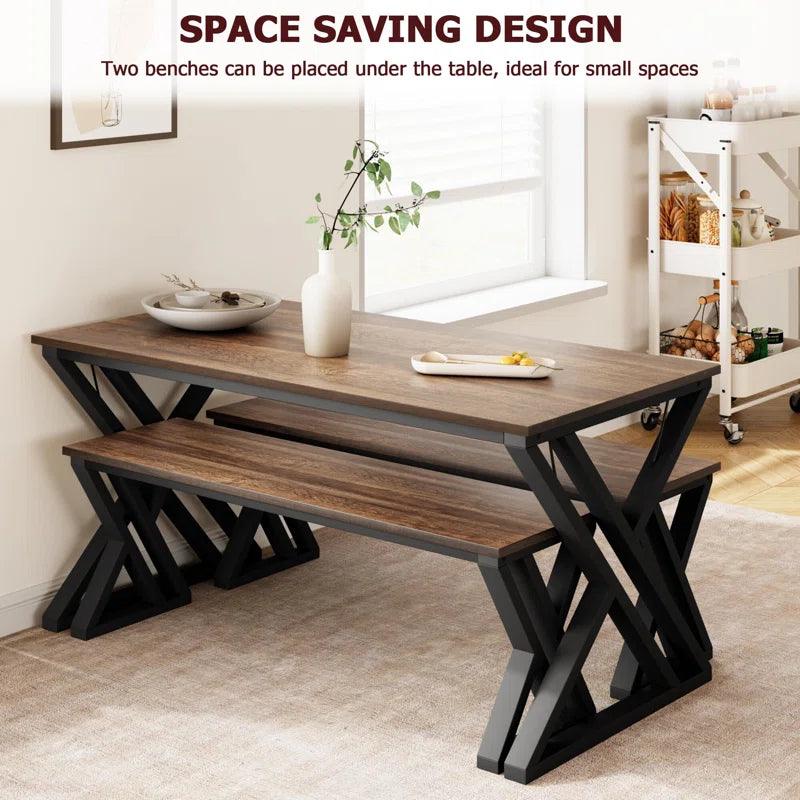 3 - Piece Trestle Dining Set - Ouch Cart 