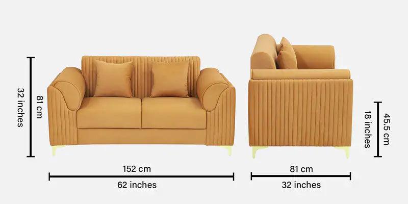 Fabric 2 Seater Sofa in Light Orange Colour - Ouch Cart 