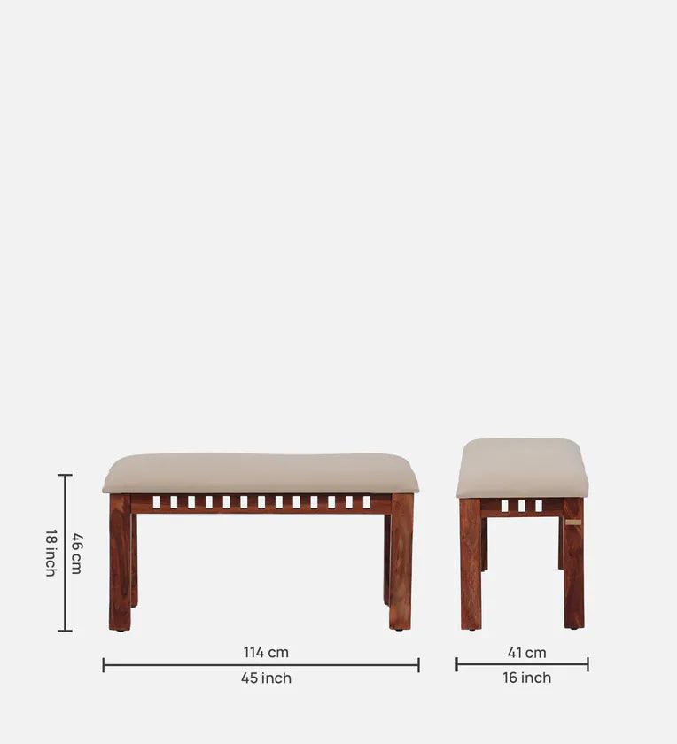 Sheesham Wood 6 Seater Dining Set In Scratch Resistant Honey Oak Finish With Bench - Ouch Cart 