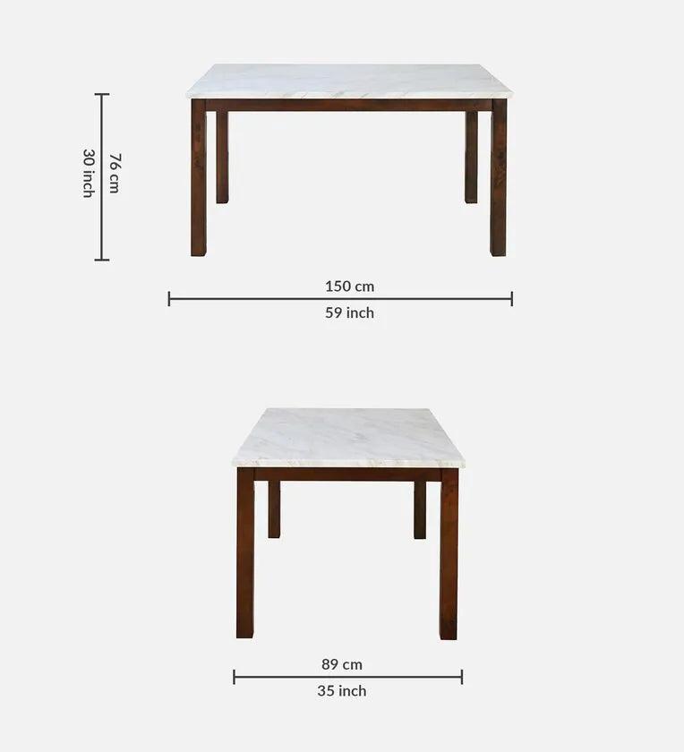 Solid Wood 6 Seater Dining Set In Oak Finish With Bench - Ouch Cart 