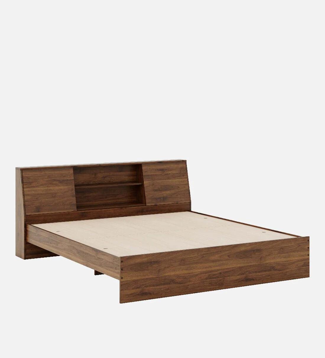 Denz King Size Bed In Columbian Walnut Colour - Ouch Cart 