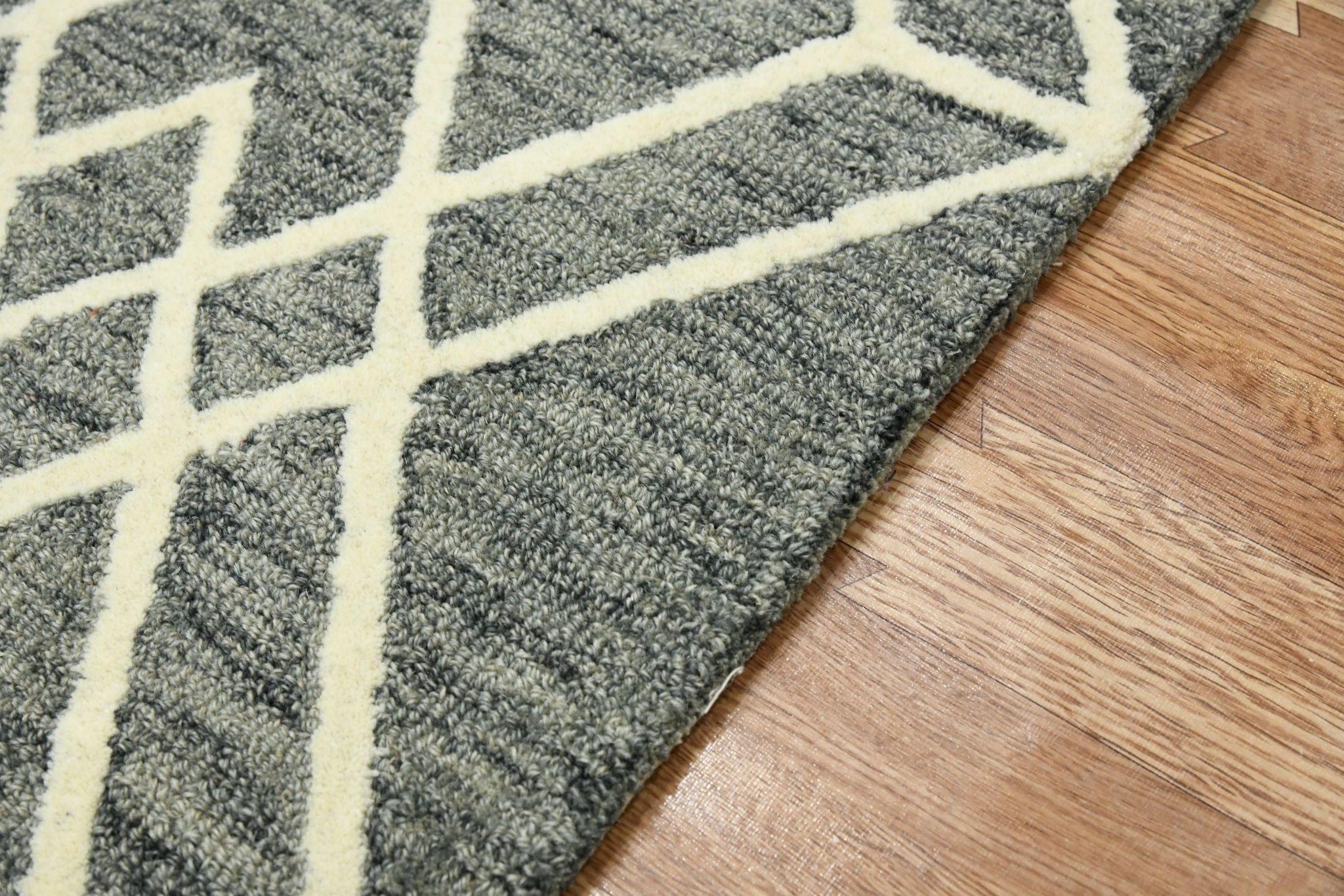 Gray Wool Vista 8X10 Feet Hand-Tufted Carpet - Rug - Ouch Cart 
