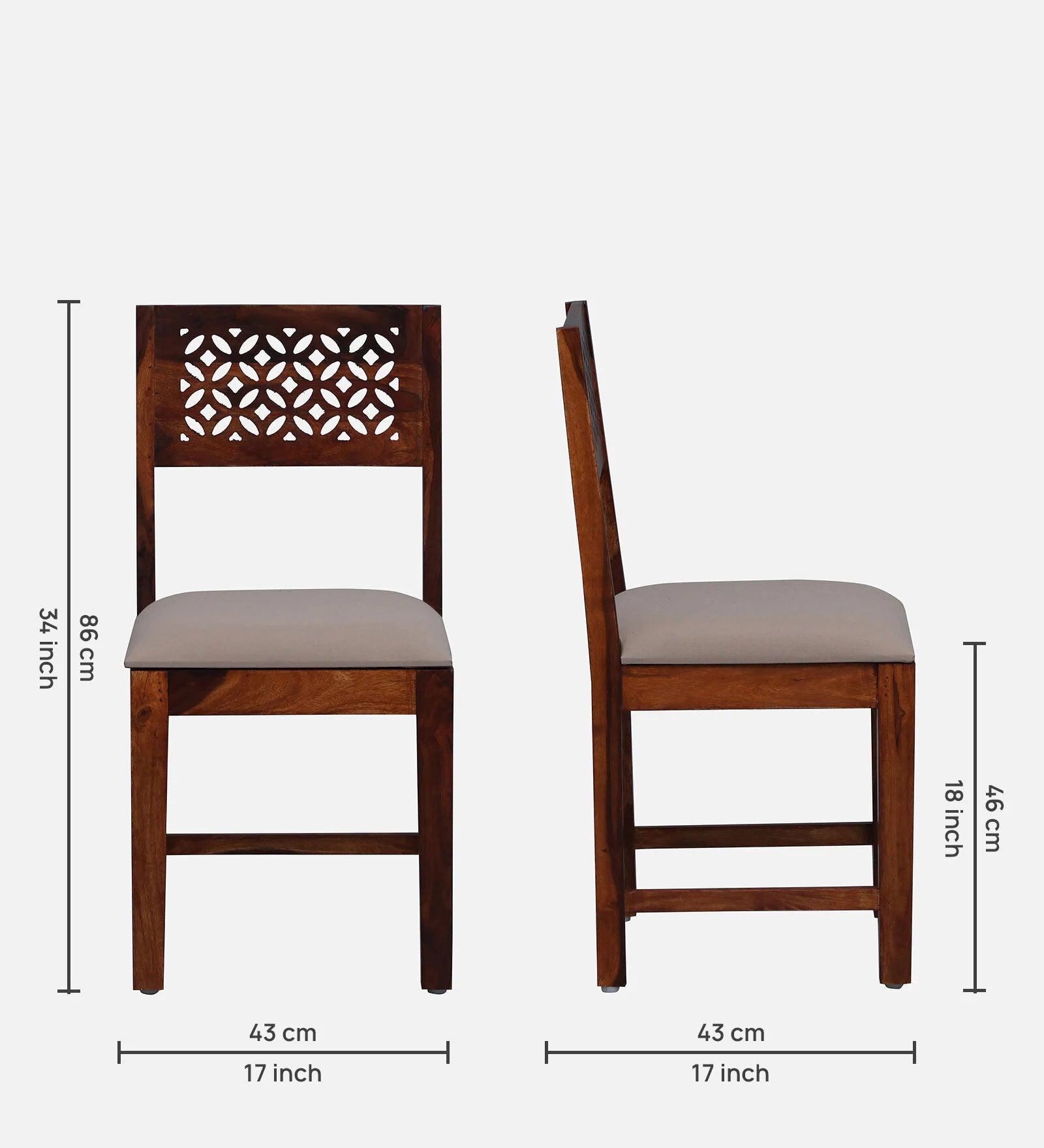 Sheesham Wood 4 Seater Dining Set in Scratch Resistant Honey Oak Finish - Ouch Cart 