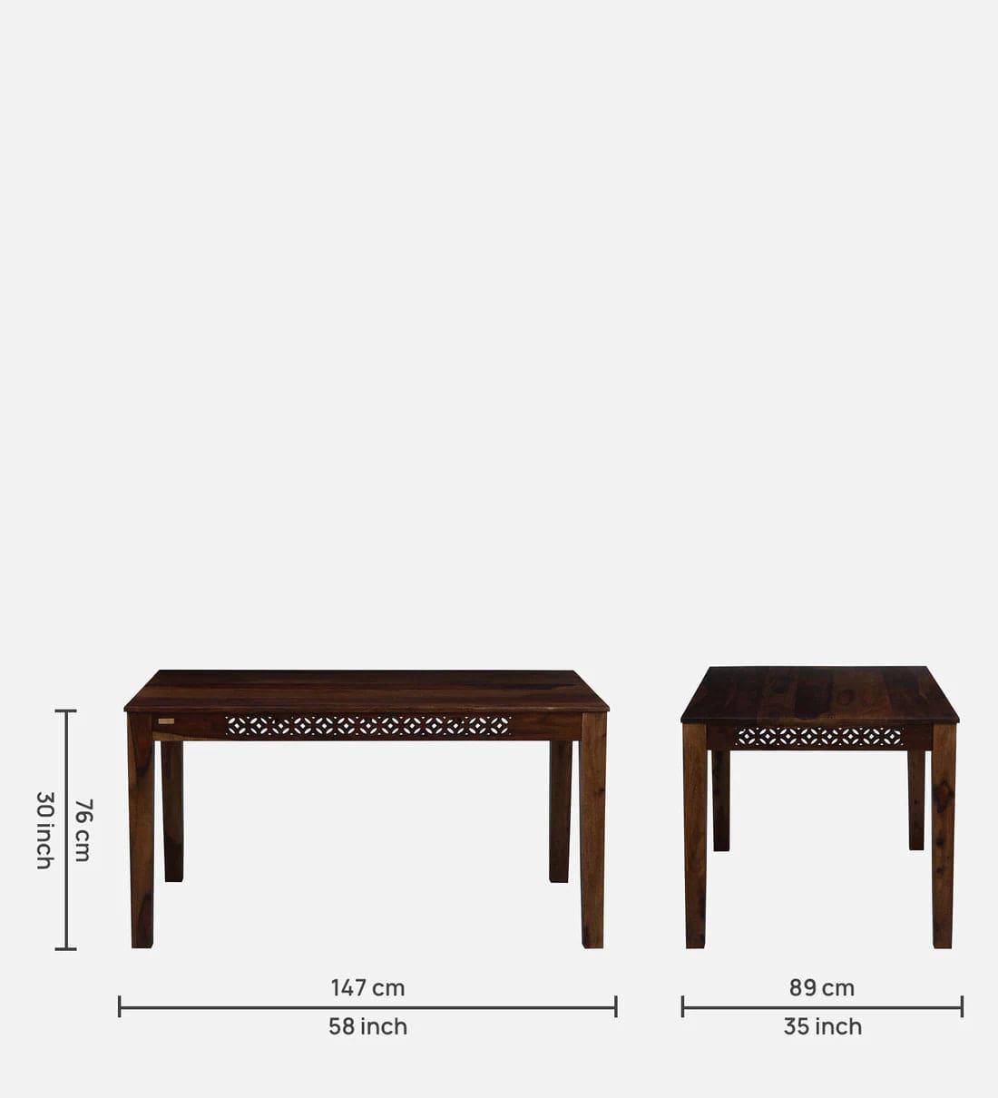 Parnika Sheesham Wood 6 Seater Dining Set In Provincial Teak Finish, - Ouch Cart 