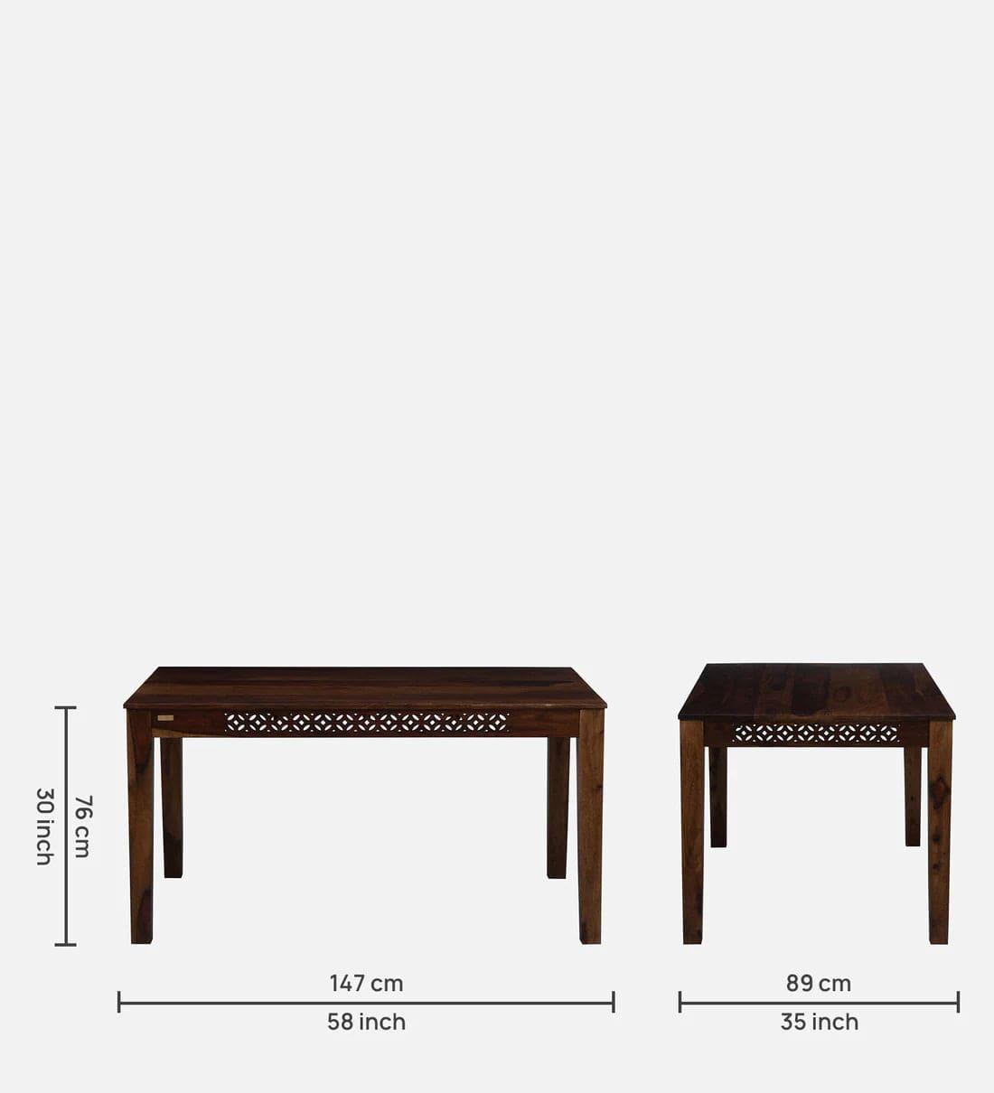 Parnika Sheesham Wood 6 Seater Dining Set In Provincial Teak Finish,