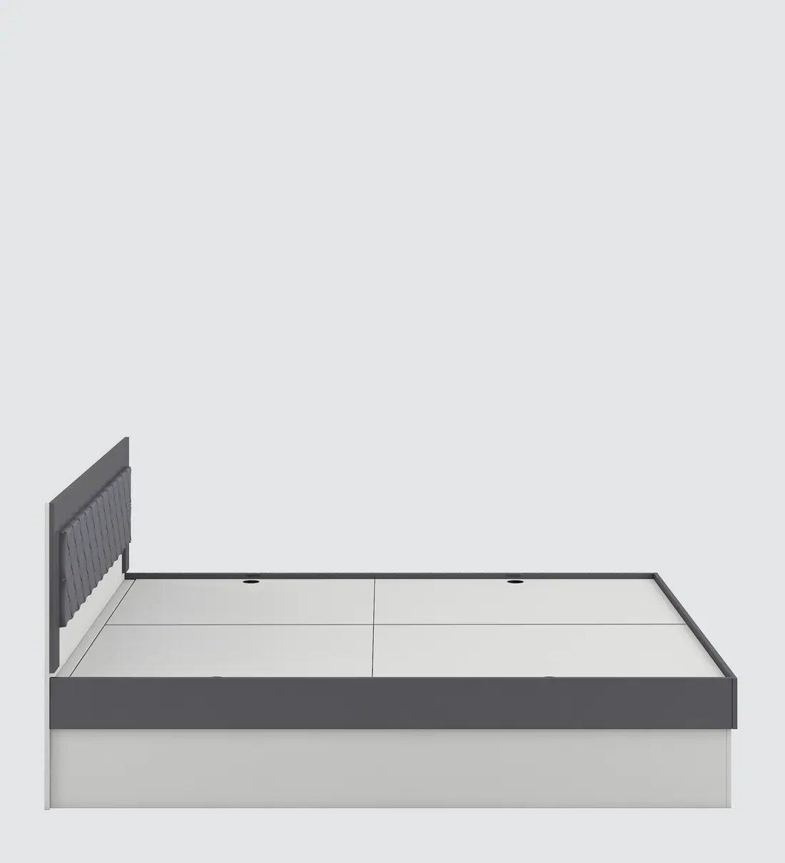 Honaya King Size Bed in Frosty White Finish with Box Storage - Ouch Cart 