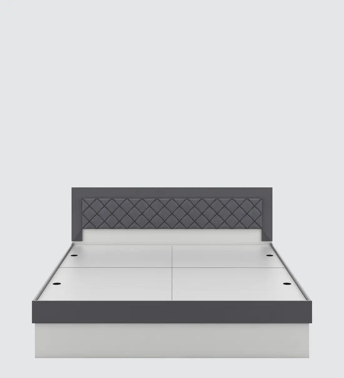 Honaya King Size Bed in Frosty White Finish with Box Storage - Ouch Cart 