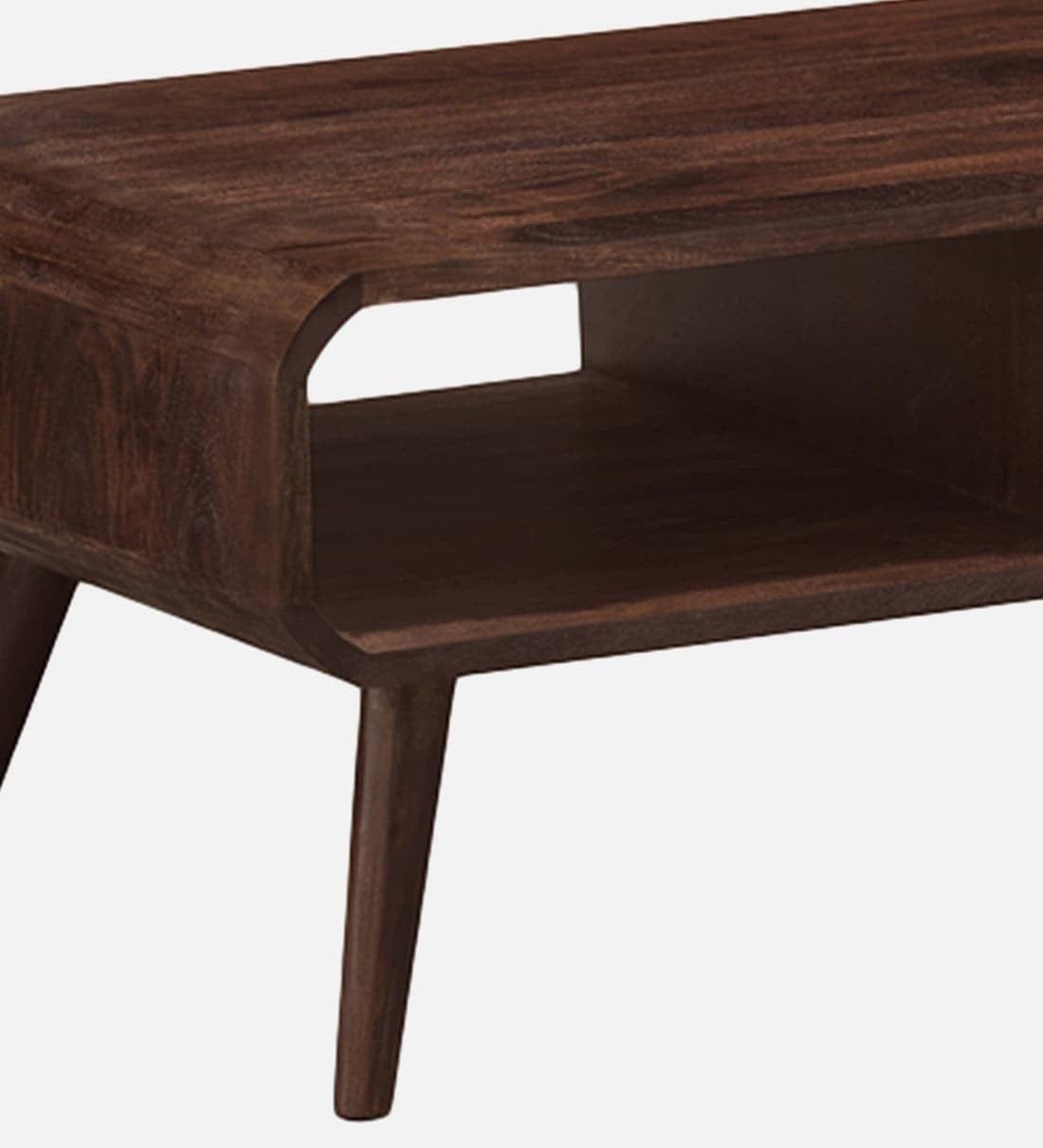 Peep Sheesham Wood Coffee Table in Provincial Teak Finish,