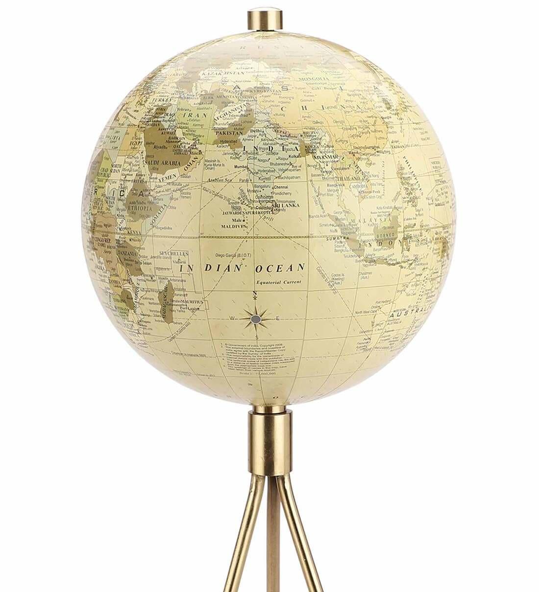 Perched Cream Globe Iron Table Accent, - Ouch Cart 