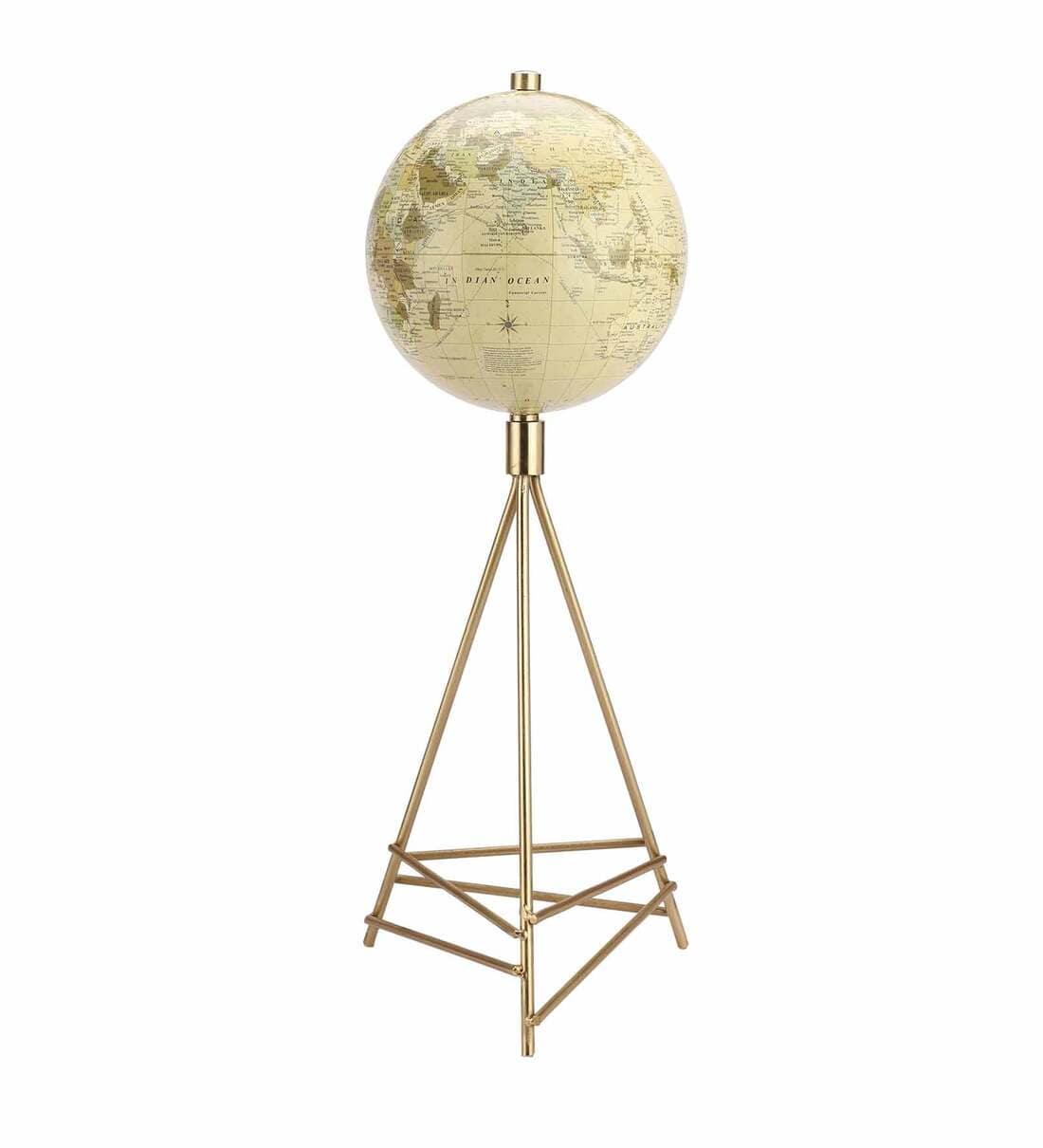 Perched Cream Globe Iron Table Accent, - Ouch Cart 