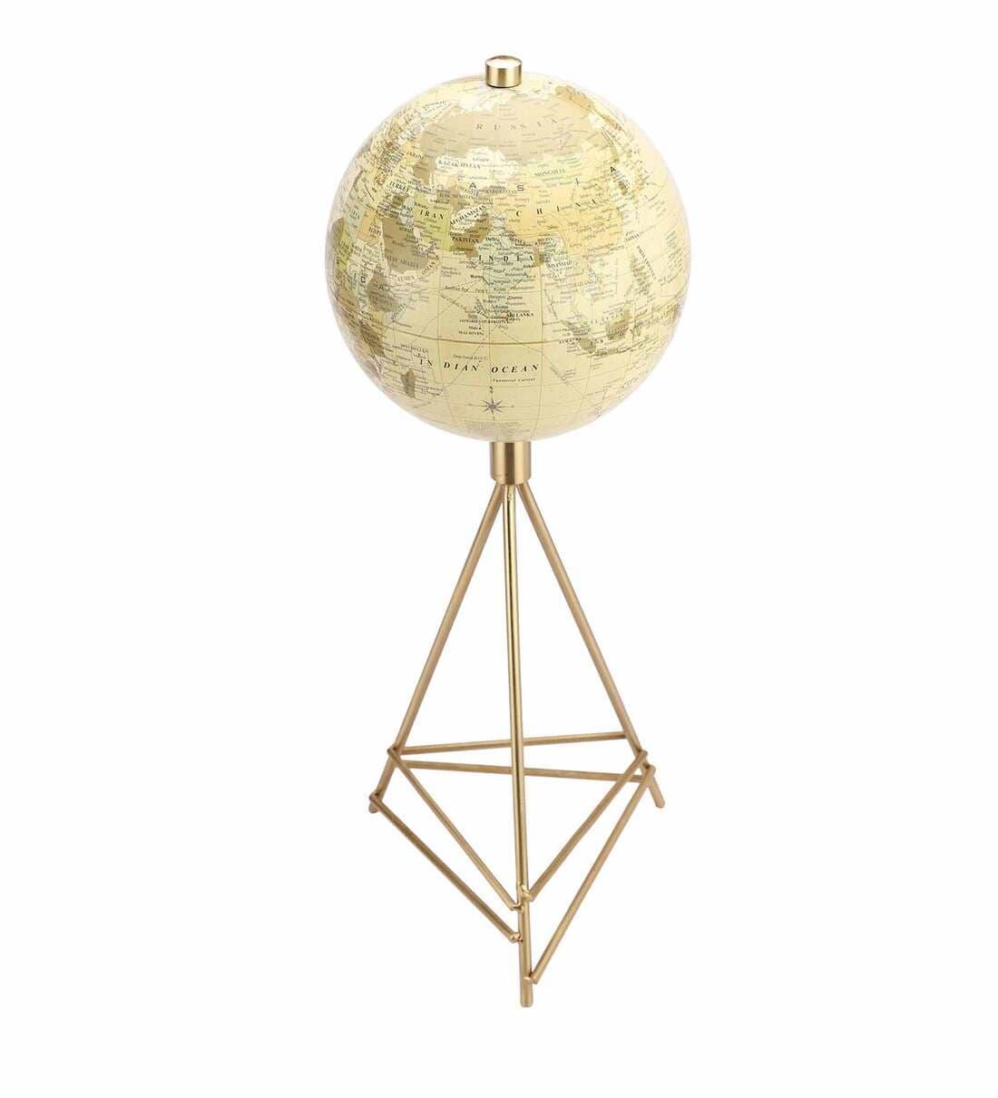 Perched Cream Globe Iron Table Accent, - Ouch Cart 